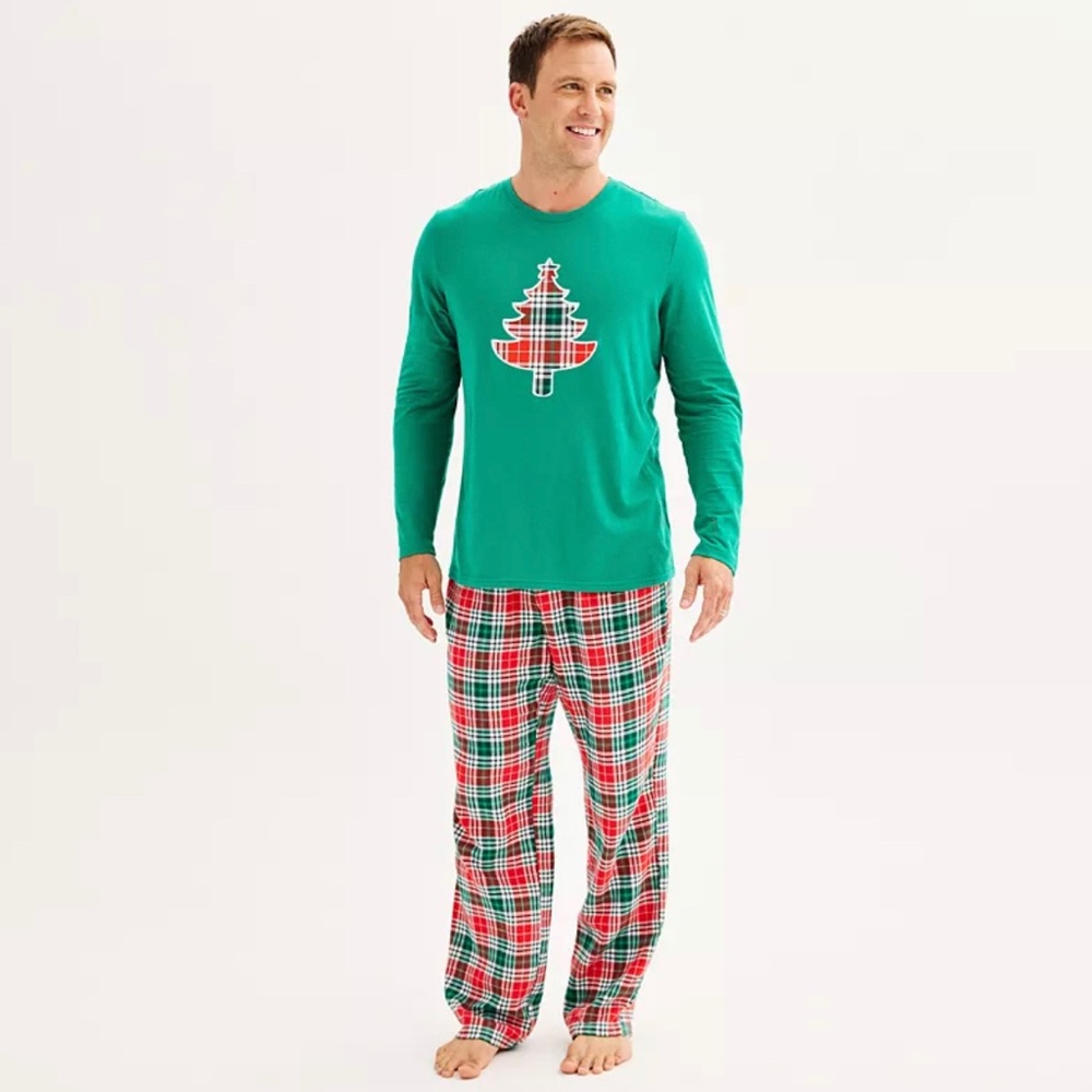 Christmas Tree Flannel Pajama Top